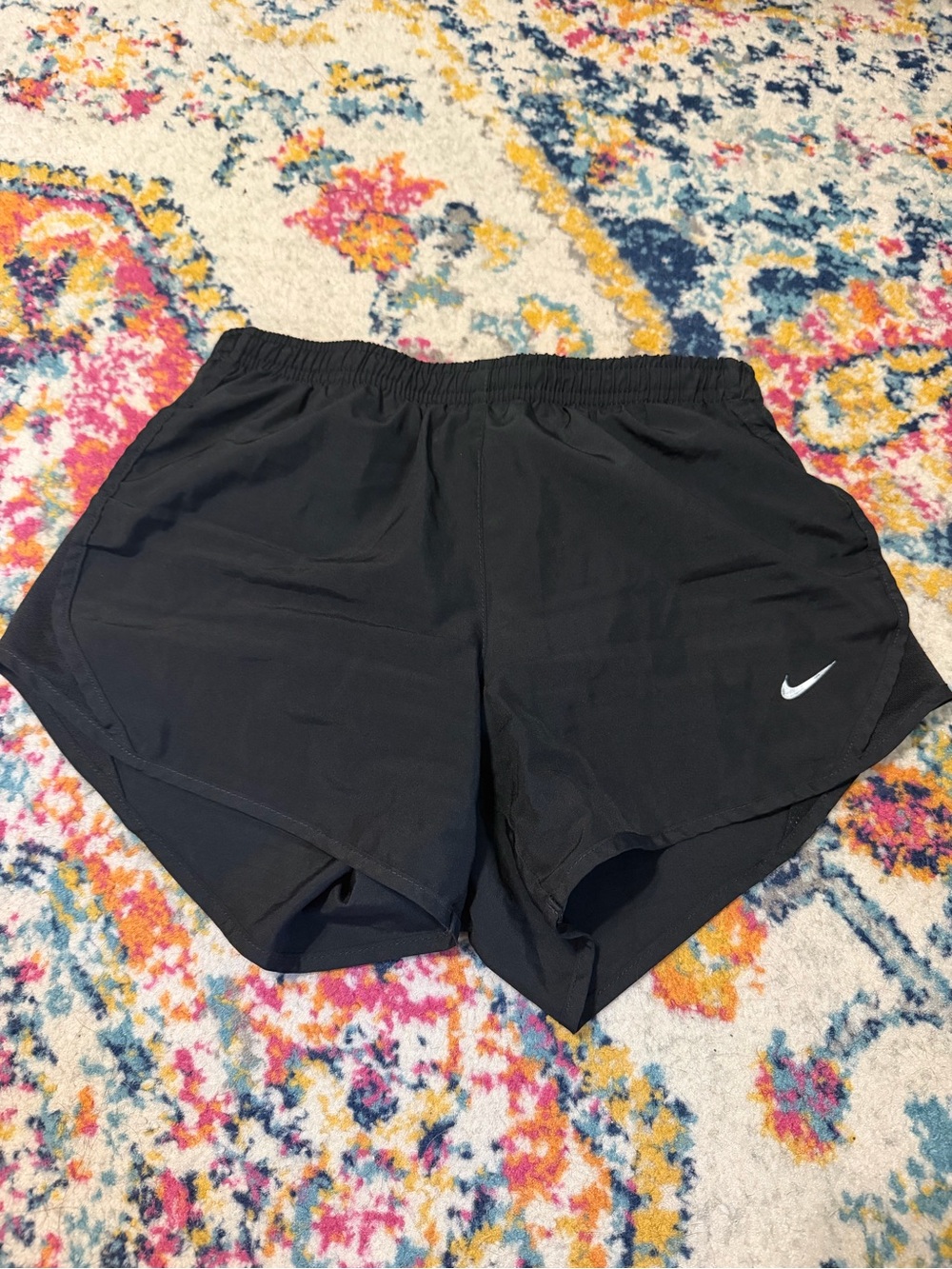Nike Women's Black Running Shorts with White Swoosh